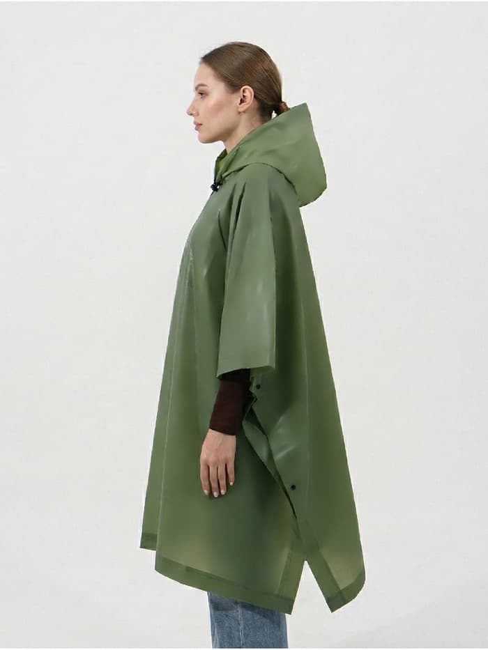 Дождевик - пончо, взрослый, размер универсальный, EVA матовая 160 г, зелёный