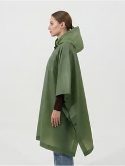 Дождевик - пончо, взрослый, размер универсальный, EVA матовая 160 г, зелёный