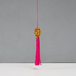 Подвеска текстиль, пластик «Китайский лев», ярко-розовая, 2×4×14 см