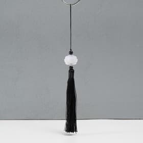 Подвеска текстиль, пластик «Кисть. Лотос», чёрная, 1.2×2.7×14.5 см