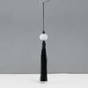 Подвеска текстиль, пластик «Кисть. Лотос», чёрная, 1.2×2.7×14.5 см