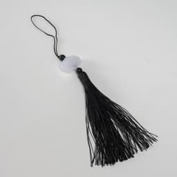 Подвеска текстиль, пластик «Кисть. Лотос», чёрная, 1.2×2.7×14.5 см