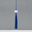 Подвеска текстиль, пластик «Кисть. Лотос», синяя, 1.2×2.7×14.5 см