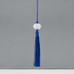 Подвеска текстиль, пластик «Кисть. Лотос», синяя, 1.2×2.7×14.5 см