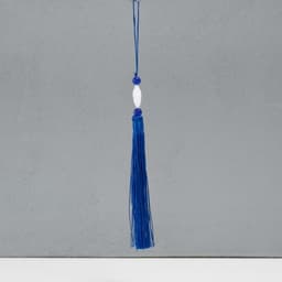 Подвеска текстиль, пластик «Кисть. Лотос», синяя, 1.2×2.7×14.5 см