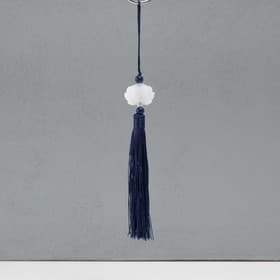 Подвеска текстиль, пластик «Кисть. Лотос», тёмно-синяя, 1.2×2.7×14.5 см