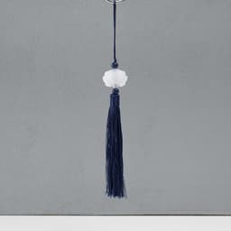 Подвеска текстиль, пластик «Кисть. Лотос», тёмно-синяя, 1.2×2.7×14.5 см