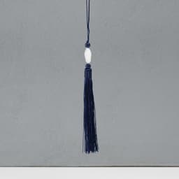 Подвеска текстиль, пластик «Кисть. Лотос», тёмно-синяя, 1.2×2.7×14.5 см