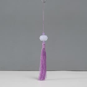 Подвеска текстиль, пластик «Кисть. Лотос», сиреневая, 1.2×2.7×14.5 см