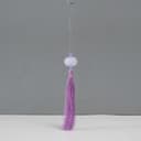 Подвеска текстиль, пластик «Кисть. Лотос», сиреневая, 1.2×2.7×14.5 см