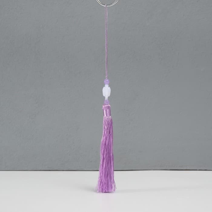 Подвеска текстиль, пластик «Кисть. Лотос», сиреневая, 1.2×2.7×14.5 см