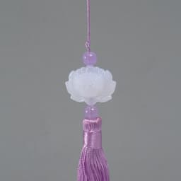 Подвеска текстиль, пластик «Кисть. Лотос», сиреневая, 1.2×2.7×14.5 см