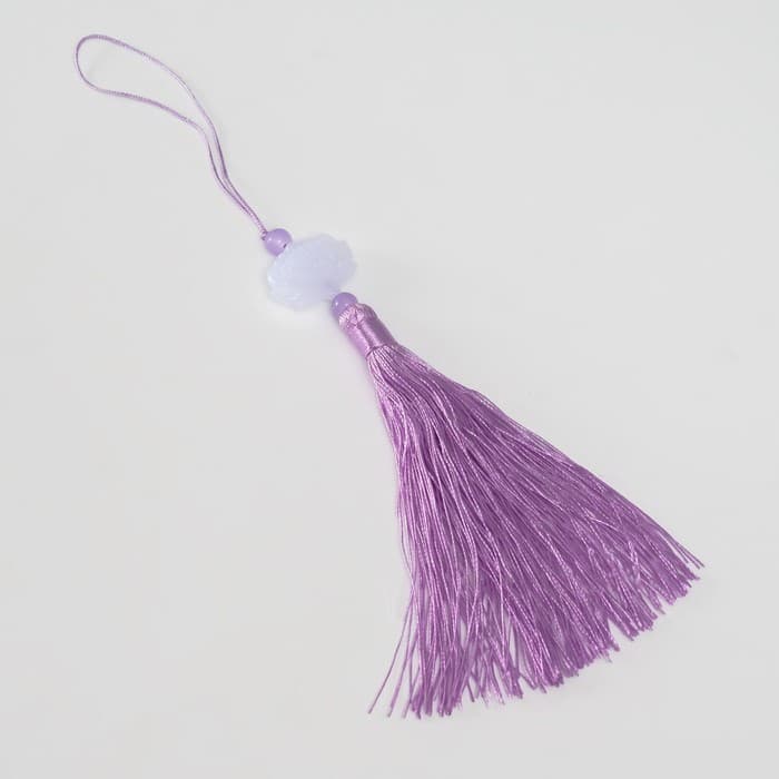 Подвеска текстиль, пластик «Кисть. Лотос», сиреневая, 1.2×2.7×14.5 см