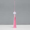 Подвеска текстиль, пластик «Кисть. Лотос», розовая, 1.2×2.7×14.5 см