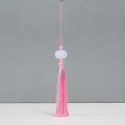 Подвеска текстиль, пластик «Кисть. Лотос», розовая, 1.2×2.7×14.5 см