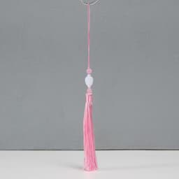 Подвеска текстиль, пластик «Кисть. Лотос», розовая, 1.2×2.7×14.5 см
