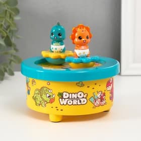 Сувенир музыкальный механический магнитный «Динозавры», 12.2×12.2×11.5 см