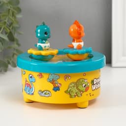 Сувенир музыкальный механический магнитный «Динозавры», 12.2×12.2×11.5 см