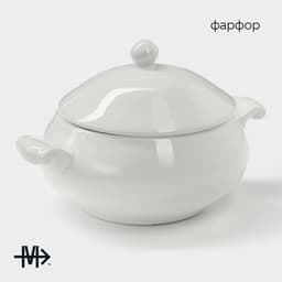 Супница Magistro «Бланш», 600 мл, 20.5×15 см, фарфор, белая