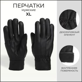 Перчатки мужские, размер XL, с утеплителем, чёрная