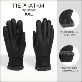 Перчатки мужские, размер XXL, с утеплителем, чёрная