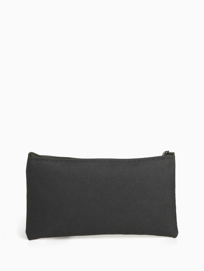 Косметичка-пенал на молнии, плоская, маленькая, однотонная, хаки