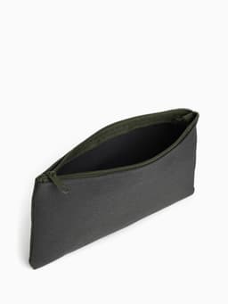 Косметичка-пенал на молнии, плоская, маленькая, однотонная, хаки