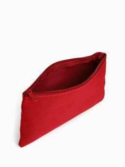 Косметичка-пенал на молнии, плоская, маленькая, однотонная, бордовая