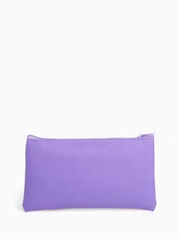Косметичка-пенал на молнии, плоская, маленькая, сиреневая
