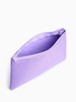 Косметичка-пенал на молнии, плоская, маленькая, сиреневая