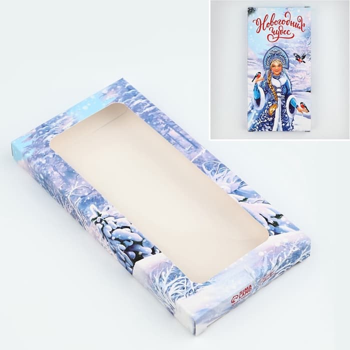 Коробка для шоколада «Новогодних чудес», с окном, 17×8.5×1.5 см