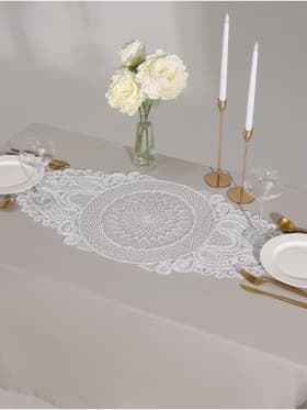 Дорожка на стол «Этель» ажурная, 40×90 см, белая