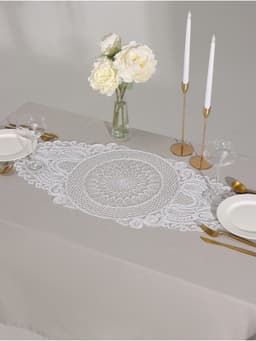 Дорожка на стол «Этель» ажурная, 40×90 см, белая