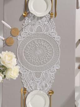 Дорожка на стол «Этель» ажурная, 40×90 см, белая