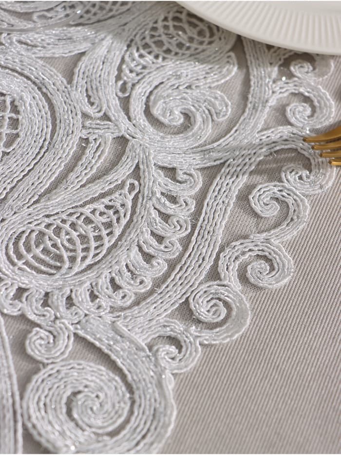 Дорожка на стол «Этель» ажурная, 40×90 см, белая