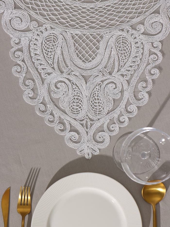 Дорожка на стол «Этель» ажурная, 40×90 см, белая