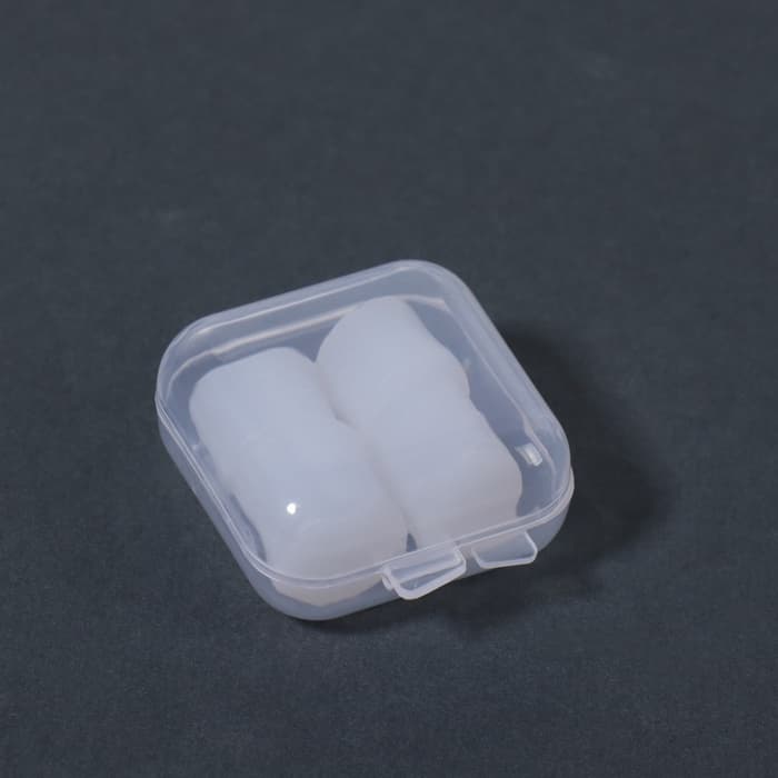 Беруши, 3.5×1 см, набор - 2 пары, в футляре, силиконовые, белые