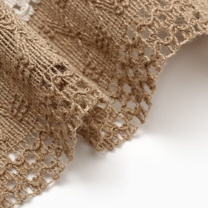 Дорожка на стол «Этель. Сканди узор», 32×150 см, 50% хлопок, 50% лён, коричневая