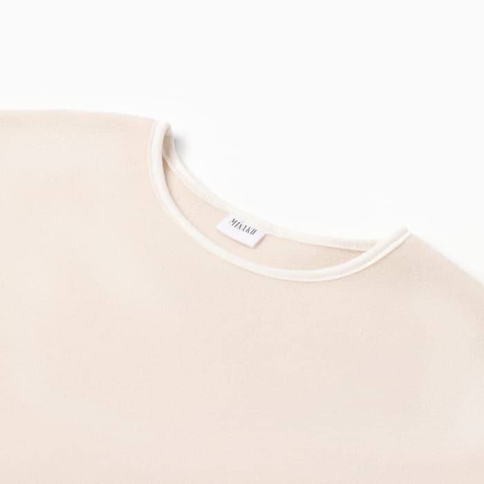 Свитшот детский флисовый MINAKU: Fleece Soft, бежевый, рост 122-128 см