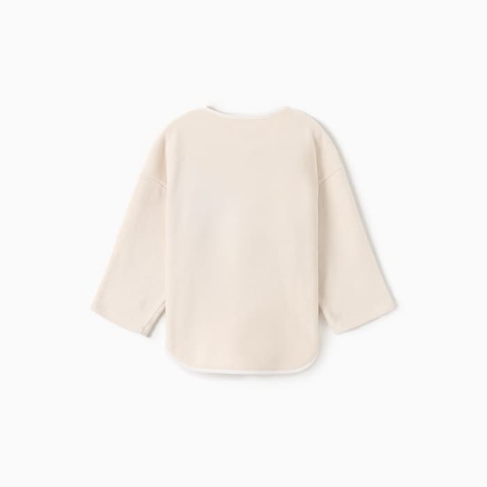Свитшот детский флисовый MINAKU: Fleece Soft, бежевый, рост 122-128 см