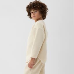 Свитшот детский флисовый MINAKU: Fleece Soft, бежевый, рост 134-140 см