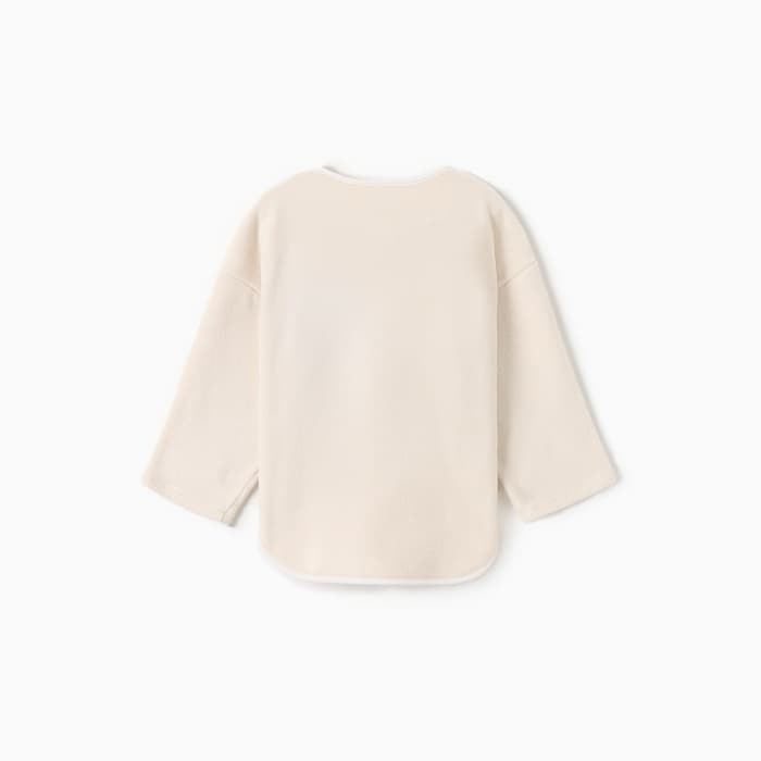 Свитшот детский флисовый MINAKU: Fleece Soft, бежевый, рост 134-140 см