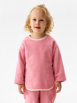 Свитшот для девочки флисовый MINAKU: Fleece Soft, розовый, рост 110-116 см