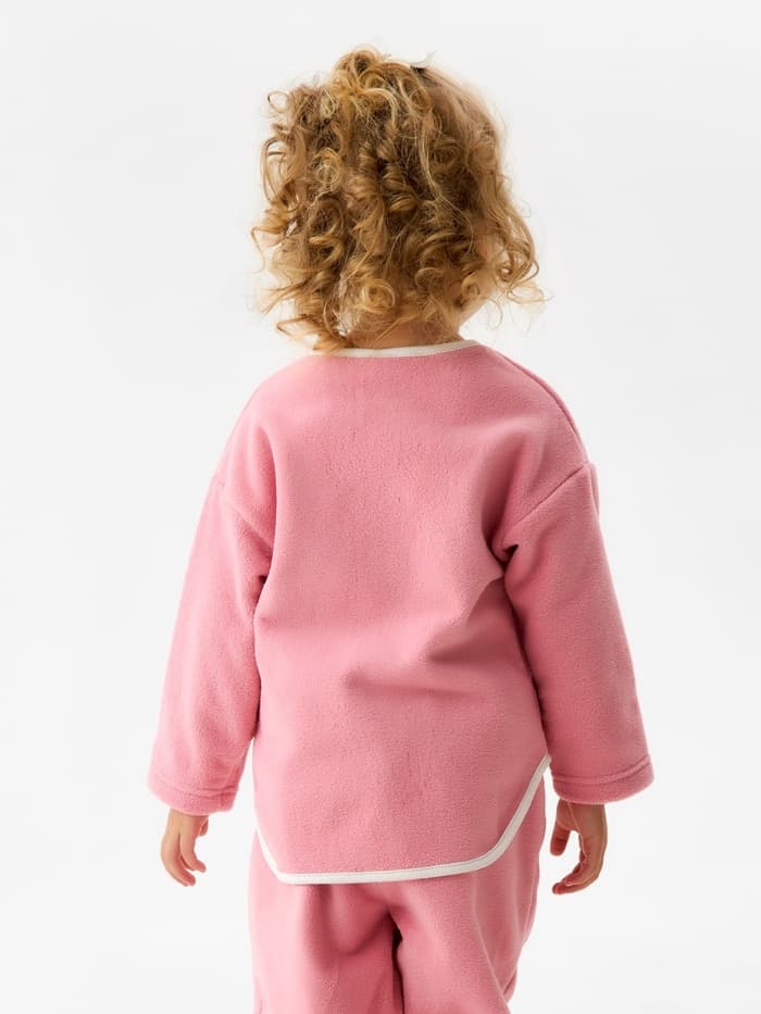 Свитшот для девочки флисовый MINAKU: Fleece Soft, розовый, рост 110-116 см