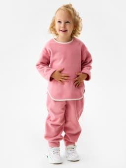 Свитшот для девочки флисовый MINAKU: Fleece Soft, розовый, рост 110-116 см