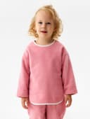 Свитшот для девочки флисовый MINAKU: Fleece Soft, розовый, рост 116-122 см