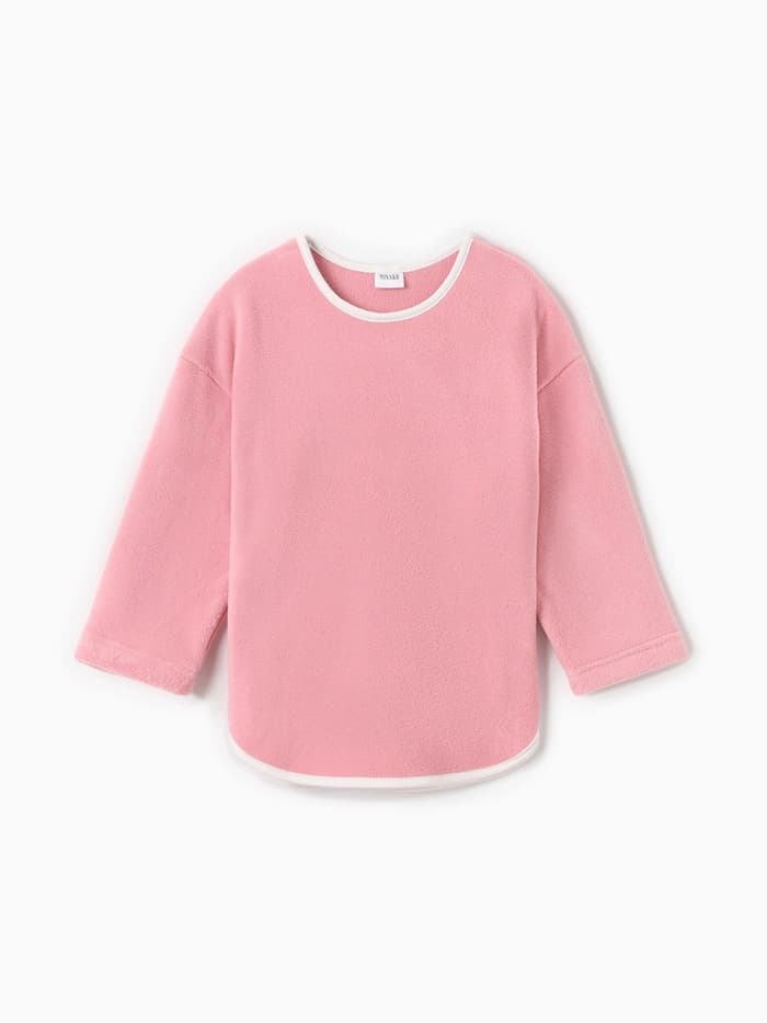 Свитшот для девочки флисовый MINAKU: Fleece Soft, розовый, рост 116-122 см