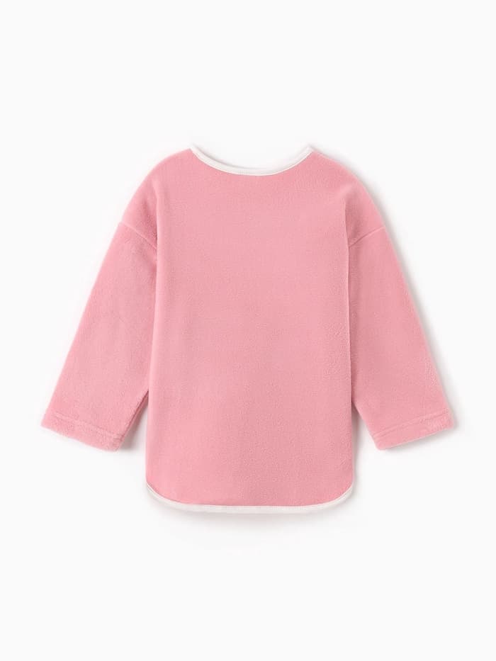 Свитшот для девочки флисовый MINAKU: Fleece Soft, розовый, рост 116-122 см