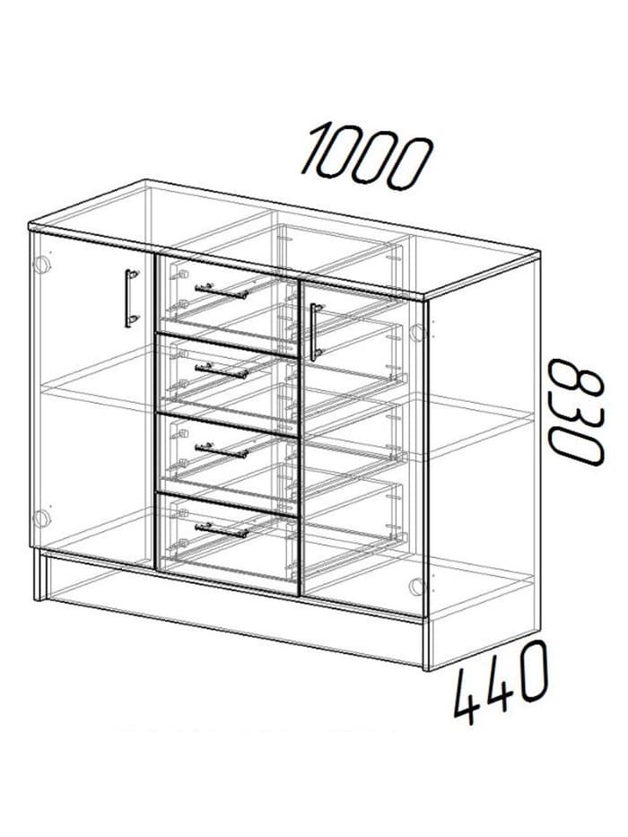 Спальный гарнитур «ЭКО», комплект 6 предметов, цвет белый/дуб вотан