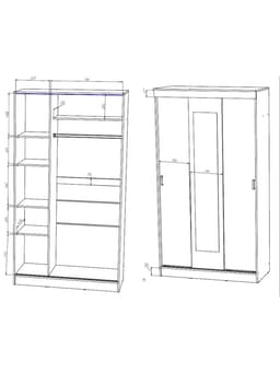 Спальный гарнитур «ЭКО», комплект 6 предметов, цвет белый/дуб вотан